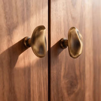 Letifly Lights & Decor - Molten Pebble Cabinet Knob - Sculptural Metal Cabinet Hardware in Brass Chrome and Satin Nickel