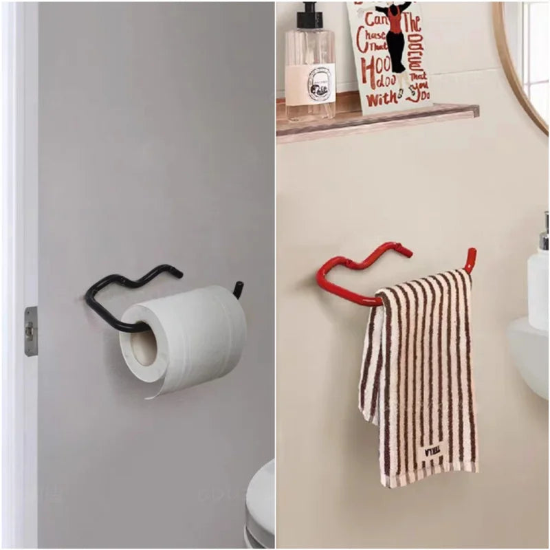 Red Black Toilet Paper Holder Resistant Tissue Paper Towel Rack For Bathroom Kitchen Washroom Screw Wall Mount Hook Accessory-Letifly Lights and Decor
