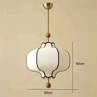 Retro Fabric Lampshade Pendant Light Japan Circular LED for Room Dining Table Apartment Wooden Ball Lighting Fixtures E27-Letifly Lights and Decor