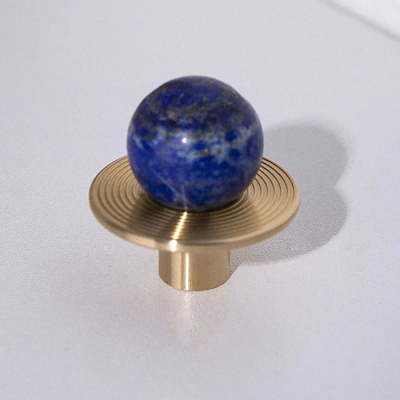 Luxury Natural Stone + brass Knobs Cabinet Knob Handle Dresser Knobs Drawer Pulls Elegant Green Furniture Hardware-Letifly Lights and Decor