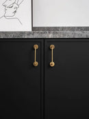 Antique Brass Furniture Handles with Backplate Wardrobe Kitchen Cupboard Cloakroom Bedside Cabinet Handle Bedroom Accessories-Letifly Lights and Decor