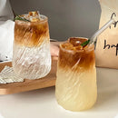 Glass tumbler textured swirl 400ML transparent modern