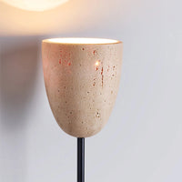 American Retro Style Wall Lamp Natural Stone E27 Bulb For Living Room Bedroom Hotel Wood Base Home Decor Sconce-Letifly Lights and Decor