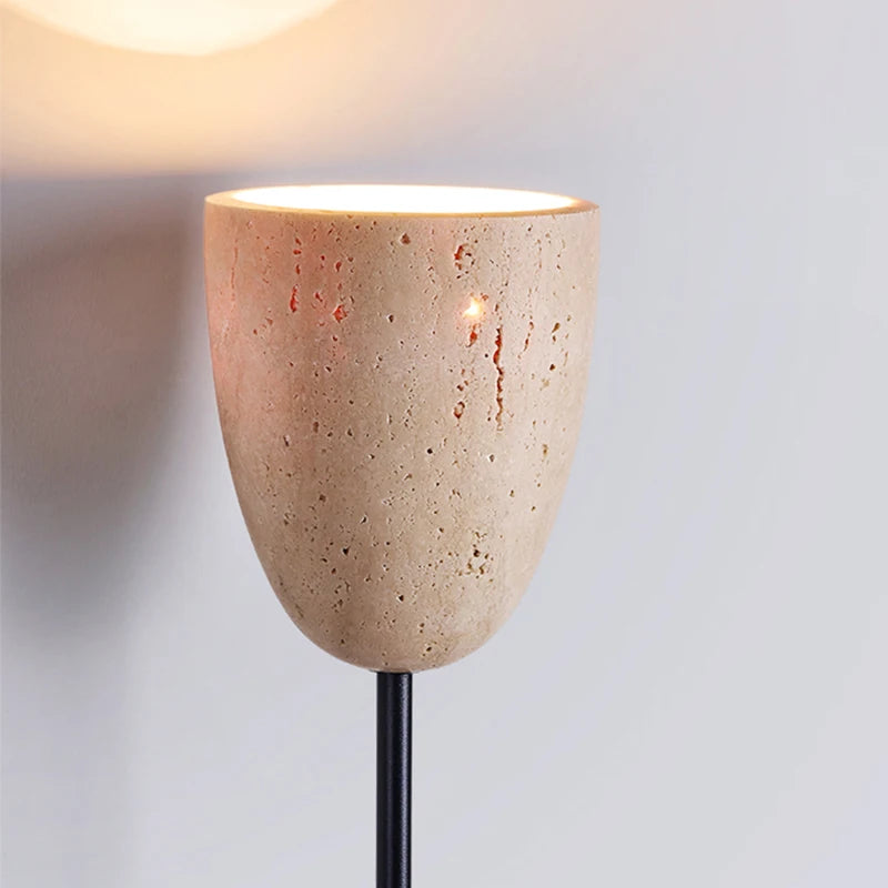 American Retro Style Wall Lamp Natural Stone E27 Bulb For Living Room Bedroom Hotel Wood Base Home Decor Sconce-Letifly Lights and Decor