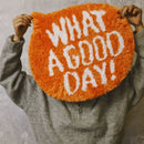 Orange Flocking Rug What A Good Day Quote Soft Fluffy Bathroom Bedroom Entryway Floor Mat