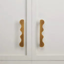 Brass Wave Shape Cabinet Handles Modern Drawer Pulls Gold/Black Furniture Handles for Kitchen Wardrobe Door-Letifly Lights and Decor