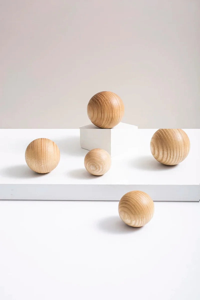 Ball Knob Drawer Pulls Natural Walnut / Ash / Beech Decor Ball Kitchen Cabinet Handles Simple Wooden Furniture Hardware-Letifly Lights and Decor
