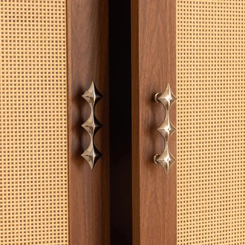 Letifly Lights & Decor - Nova Cabinet Pull - Solid Brass Cabinet Handle Polished Titanium Silver Star Pull Hardware