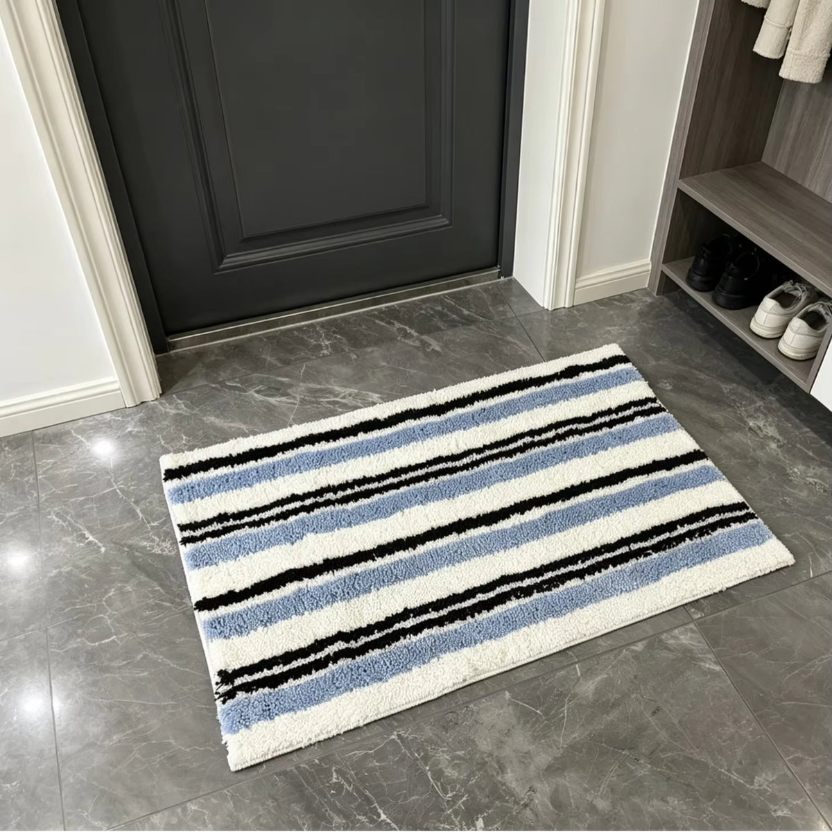 Soft Rug Stripe Tufting Bathroom Mat Bedroom Carpet Doormat Floor Anti Slip Pad Aesthetic Home Room Decor-Letifly Lights and Decor