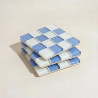 Pixel Checkered Tile Coasters