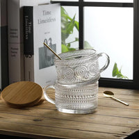 Heritage Embossed Glass Cups (Set of 4)-Letifly Lights and Decor
