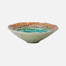 Letifly Lights & Decor - Kairo Ripple Glaze Serving Bowl - Japanese-inspired ceramic serving bowl with ice crackle glaze finish and blue ripple design