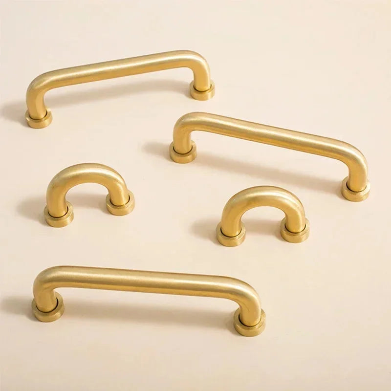 2.52"-15.74" Nordic Brass Long Furniture Handles Wardrobe Kitchen Cupboard Cloakroom Bedside Cabinet Handle Bedroom Accessories-Letifly Lights and Decor