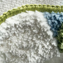 Irregular green landscape tufted area rug with moss texture multicolor abstract design
