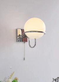 Kinetic Orb Wall Light - Letifly Lights and Decor - Modern Wall Light Glass Orb Curved Metal Arm Bauhaus Style Ambient Lighting
