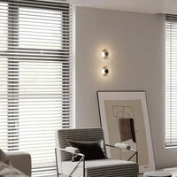 Modern round crystal LED wall sconce clear glass chrome mirror finish minimalist Italian lighting