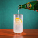 ribbed tall glass borosilicate clear drinkware for cocktails juice water