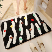 VIKAMA Candy Color Clash Floor Mat Soft Skin Non-Slip Room Entry Foyer Living Room Multi-Scene Wave Color Dots Ins Style Decor-Letifly Lights and Decor