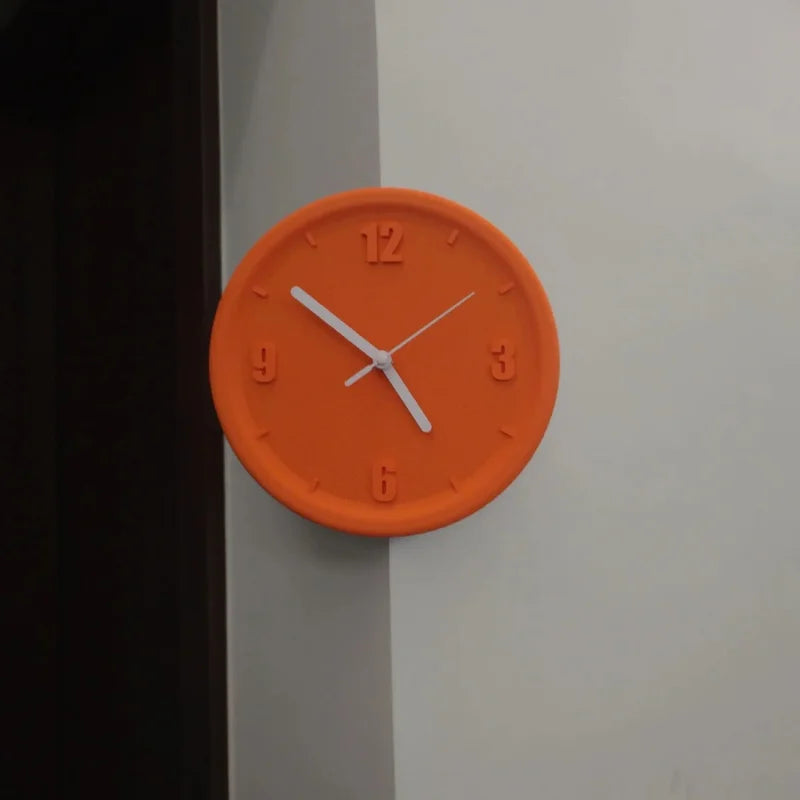 Ins Quiet Wall Clock 8inch Non-Ticking Punch-Free Corner Wall Clock Wall Decor Bedroom Technology Luxury Art Home Decoration-Letifly Lights and Decor