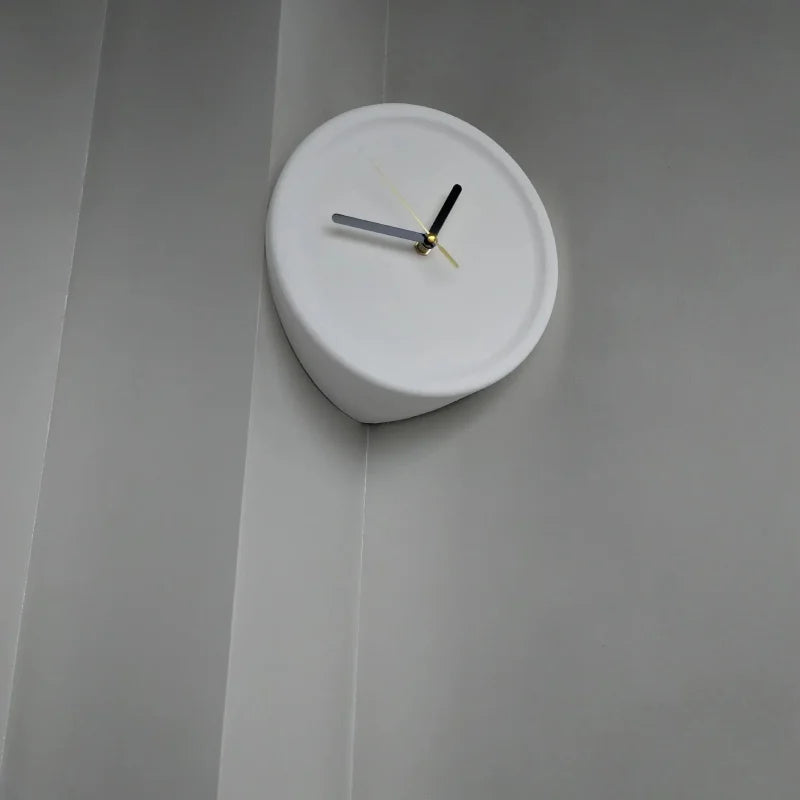 Ins Quiet Wall Clock 8inch Non-Ticking Punch-Free Corner Wall Clock Wall Decor Bedroom Technology Luxury Art Home Decoration-Letifly Lights and Decor