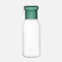 Glass carafe with cup lid modern water bottle minimalist infusion pitcher clear glass beverage container bedside carafe