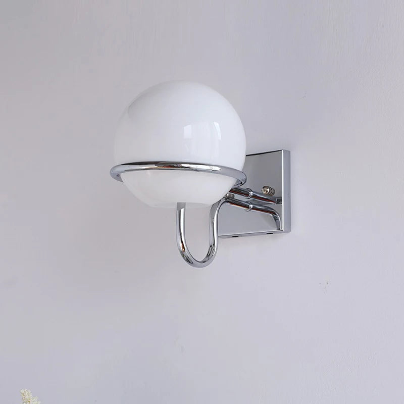 Kinetic Orb Wall Light - Letifly Lights and Decor - Modern Wall Light Glass Orb Curved Metal Arm Bauhaus Style Ambient Lighting