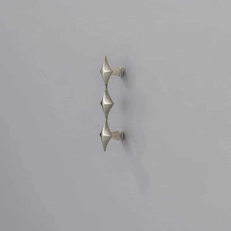 Letifly Lights & Decor - Nova Cabinet Pull - Solid Brass Cabinet Handle Polished Titanium Silver Star Pull Hardware