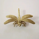 1Pc Dragonfly Brass Handle Pure Copper Drawer Cabinet Door Knob Diy Gold Furniture Pulls Handles-Letifly Lights and Decor