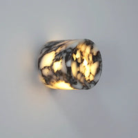 Marble wall sconce LED natural stone modern cylindrical ambient lighting