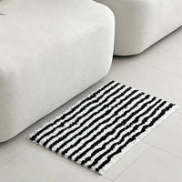 Tufting Stripe Bathrooom Mat Bedroom Rug Soft Fluffy Geometric Bathmat Bedside Carpet Floor Anti Slip Pad Home Decor 40x70cm-Letifly Lights and Decor