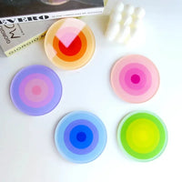 5pcs Acrylic Anti Slip Coaster Porta Vasostable Mat Cup Holders Gradient Color Cocinas Accesorios Kitchen Drink Coasters-Letifly Lights and Decor