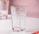 Nordic Lead Free Hammer Pattern Heart Shape Lovely Clear Glass Tumbler Cup with Gold Rim 210ml 7oz Cups for Lovers 1 Pc-Letifly Lights and Decor