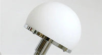 Bauhaus white glass dome table lamp with chrome base Danish Nordic modern bedside desk light