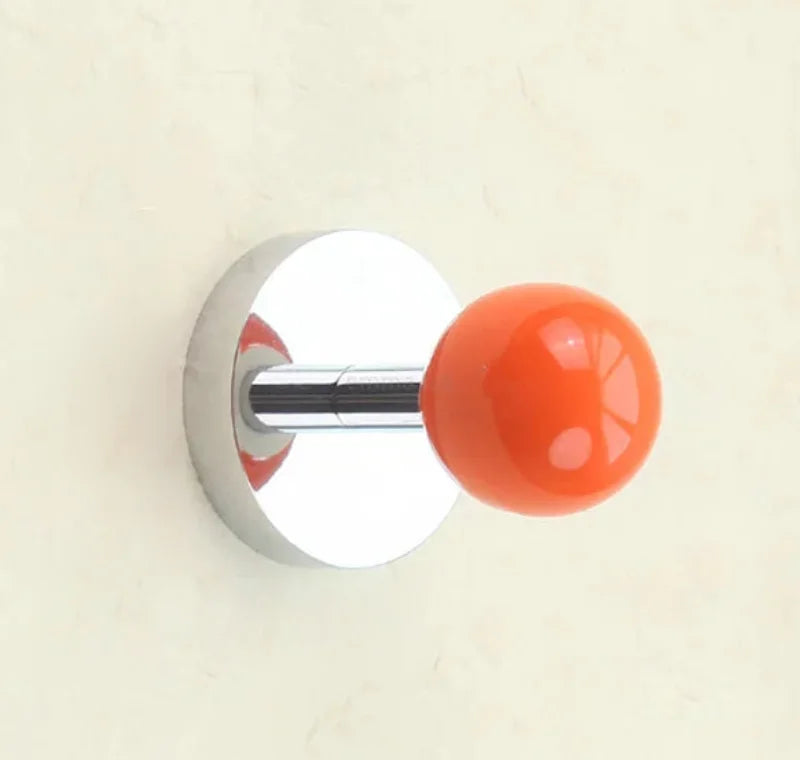 Ceramic Ball Wall Mounted Hook Towel Hooks For Bathroom Clothes Coat Hanger Punch/No Punch Dual Purpose Bedroom Door Hooks Diy-Letifly Lights and Decor