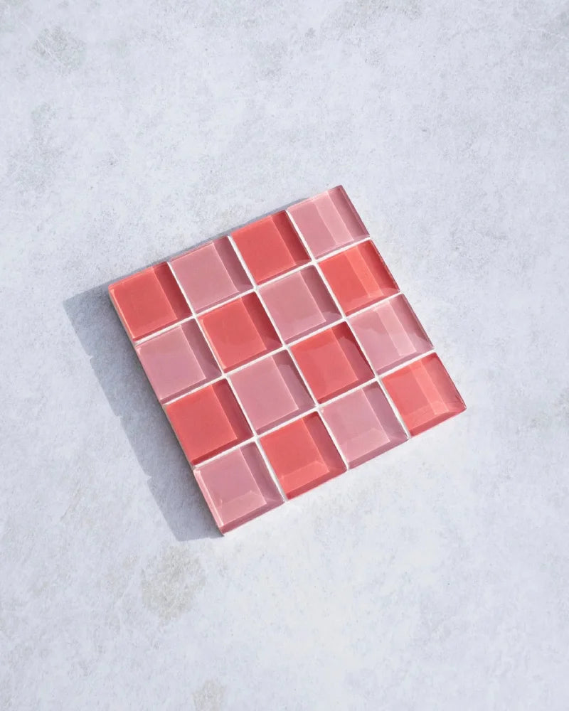 Glass Tile Coaster Drink Mosaic Coaster Square Coaster Colorful Home Decor Housewarming Gift Birthday Gifts-Letifly Lights and Decor