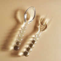 Lightweight Clear Glass Dinnerware Set Tableware Set Fork Spoon Flatware Set For Tea Salad Fork Fruit Ice Cream Glass Food Spoon-Letifly Lights and Decor