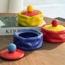 Colorful Ceramic Ashtray Living Room Desktop Fly Ash Storage Box Irregular Circular Ashtray Home Decoration Accessories Ashtray-Letifly Lights and Decor