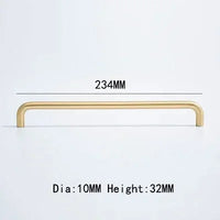 2.52"-15.74" Nordic Brass Long Furniture Handles Wardrobe Kitchen Cupboard Cloakroom Bedside Cabinet Handle Bedroom Accessories-Letifly Lights and Decor