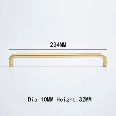 2.52"-15.74" Nordic Brass Long Furniture Handles Wardrobe Kitchen Cupboard Cloakroom Bedside Cabinet Handle Bedroom Accessories-Letifly Lights and Decor