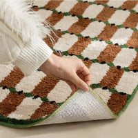 Grids Print Bedroom Mat Soft Tufted Carpet Bathroom Rug Living Area Floor Pad Doormat Aesthetic Home Room Decor-Letifly Lights and Decor