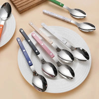 Letifly Lights & Decor - Harper 6pc Spoon Set - 304 stainless steel spoons with colorful handles for everyday dining and table settings