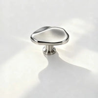 Letifly Lights & Decor - Molten Pebble Cabinet Knob - Sculptural Metal Cabinet Hardware in Brass Chrome and Satin Nickel
