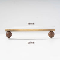 Bronze Brass + Walnut Wood Cabinet Handle and Knob Drawer Knobs T Bar Bedroom Kitchen Cupboard Hardware / Drawer Handles-Letifly Lights and Decor