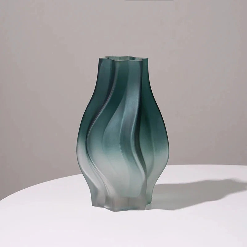 Luxury Nordic Minimalist Style Frosting Glass Vase Classic Home Living Room Decoration Stand For Flowers Decorative Vases Modern-Letifly Lights and Decor