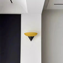 The Horizon Mount Modern glass wall lamp with black triangular mount ambient hallway lighting