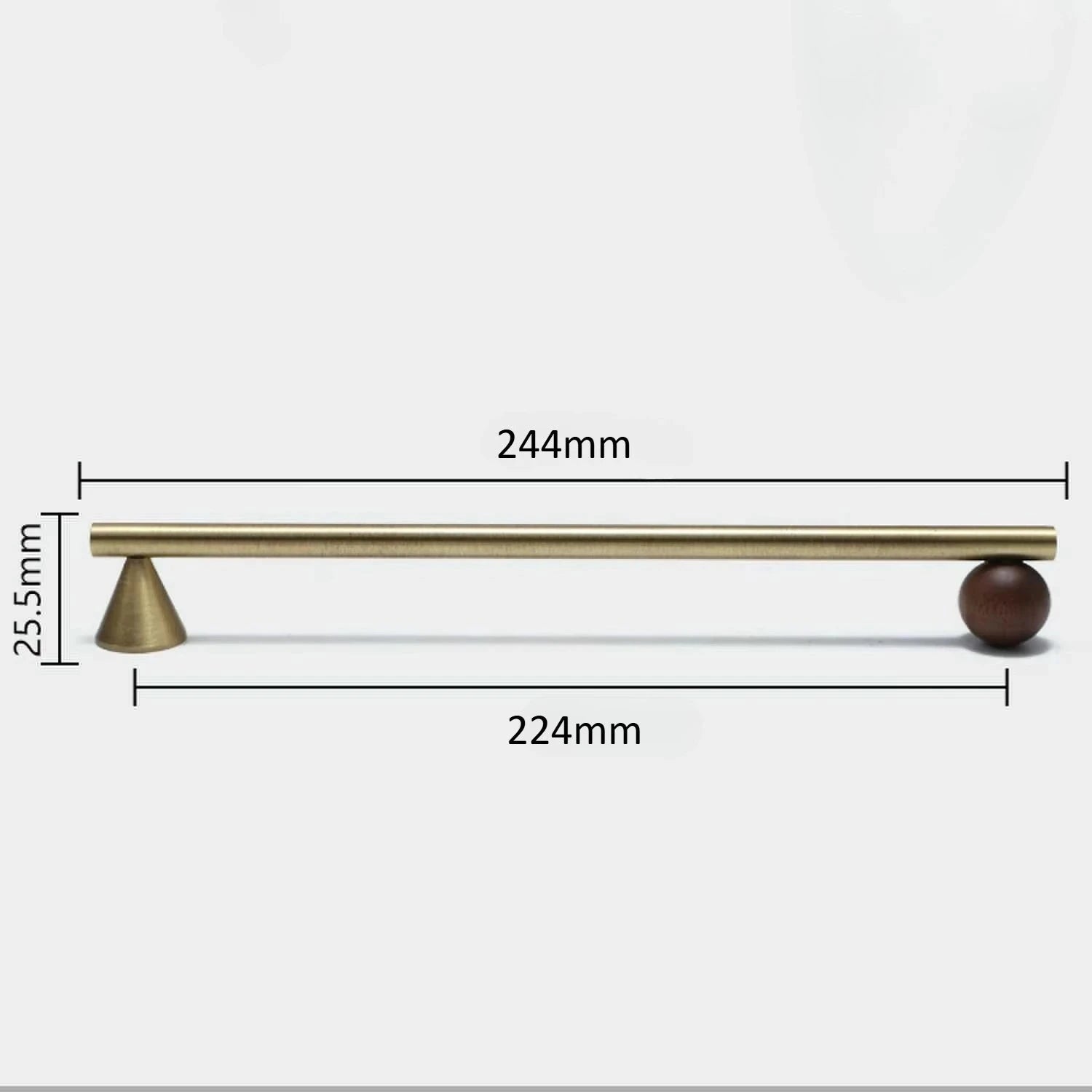 Bronze Brass + Walnut Wood Cabinet Handle and Knob Drawer Knobs T Bar Bedroom Kitchen Cupboard Hardware / Drawer Handles-Letifly Lights and Decor