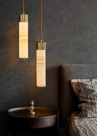 Modern Copper Light Luxury Pendant Lamp Marble Bedside Bedroom Hotel Dining Room Kitchen Stone Hallway Hanging Lighting Led-Letifly Lights and Decor