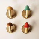 colorful wooden mushroom wall hooks for kids room nursery entryway towel bag coat hanging set with screws