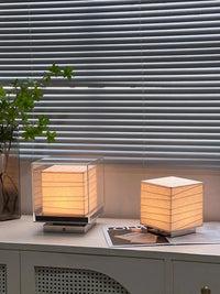 Nordic Minimalist Wabi Sabi Rice Paper Table Lamp Living Room Bedroom Home Decor Indoor Lighting Study Bedside Reading Light-Letifly Lights and Decor