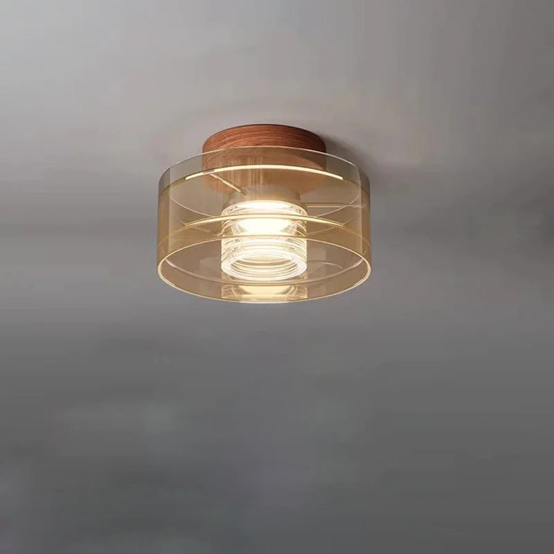 Letifly Lights & Decor - Luminary Drum LED Flush Mount Light - Modern circular ring ceiling light with ribbed diffuser and 3-color LED lighting